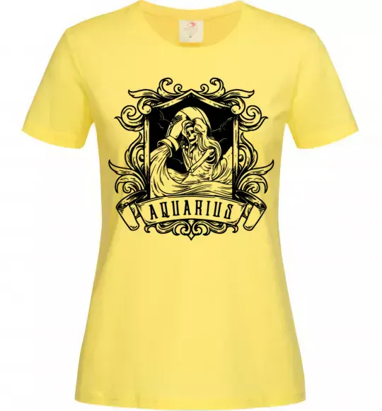 Жіноча футболка Водолій скелет Лимонний фото