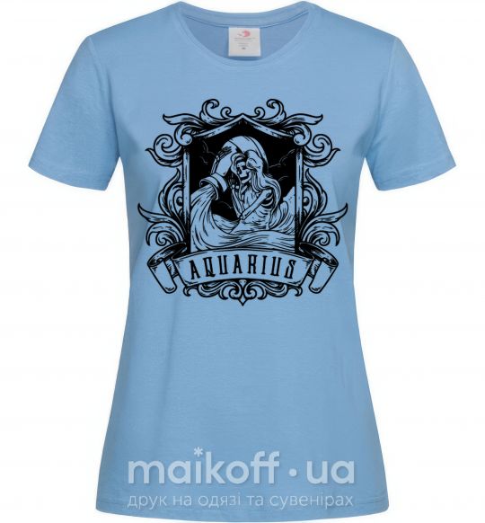 Женская футболка Водолей скелет Голубой фото