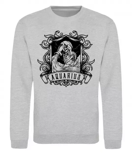 Світшот Водолій скелет Сірий меланж фото