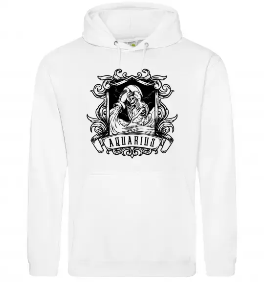 Мужская толстовка (худи) Водолій скелет Белый фото