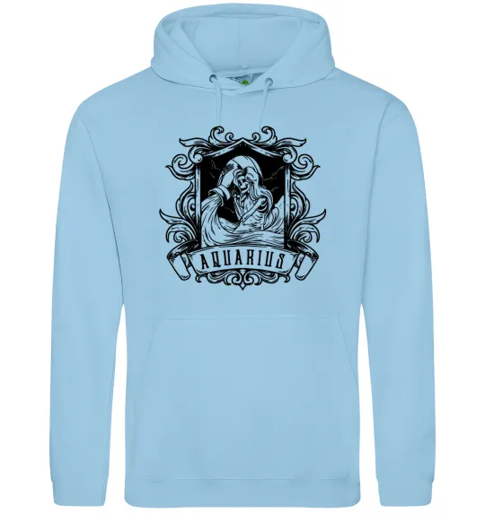 Чоловіча толстовка (худі) Водолій скелет Блакитний фото