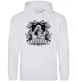 Жіноча толстовка (худі) Водолій єдиноріг Сірий меланж фото