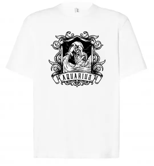 Футболка Оверсайз Водолій скелет Білий фото