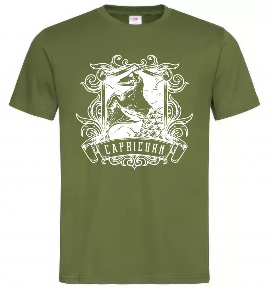 Чоловіча футболка Козеріг скелет Оливковий фото