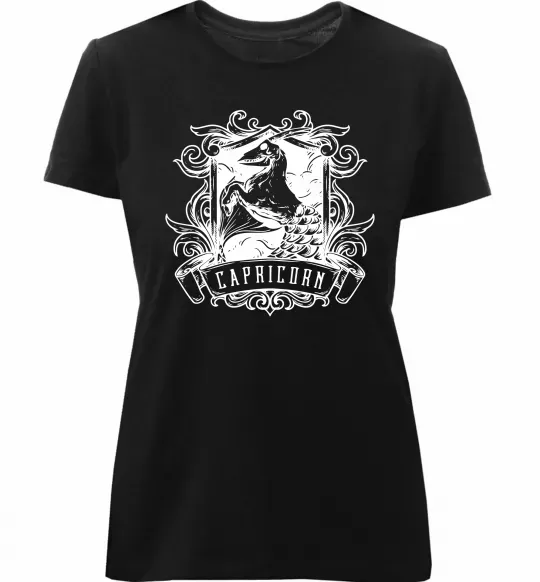 Женская премиум футболка Козеріг скелет Черный фото
