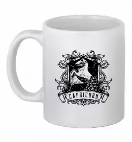Чашка керамічна Козеріг знак зодіаку Білий фото