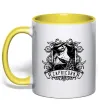 Чашка з кольоровою ручкою Козеріг скелет Лимонний Чашка з кольоровою ручкою Козеріг скелет Лимонний фото