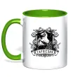 Чашка з кольоровою ручкою Козеріг скелет Зелений Чашка з кольоровою ручкою Козеріг скелет Зелений фото