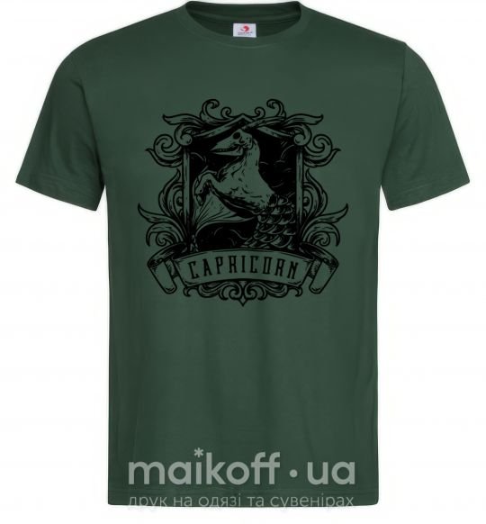 Мужская футболка Козерог скелет Темно-зеленый фото