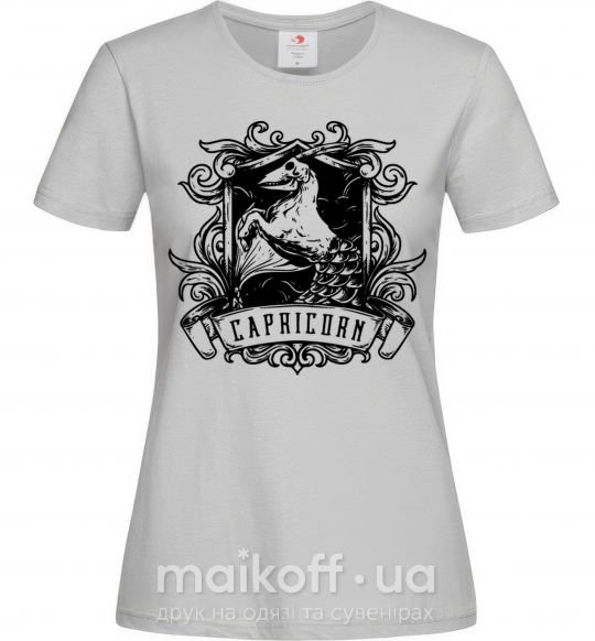 Женская футболка Козерог скелет Серый фото