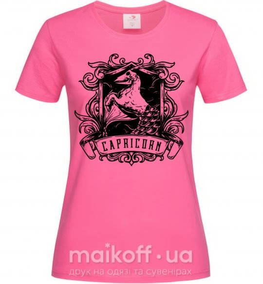 Жіноча футболка Козерог скелет Яскраво-рожевий фото