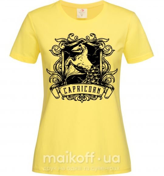 Женская футболка Козерог скелет Лимонный фото