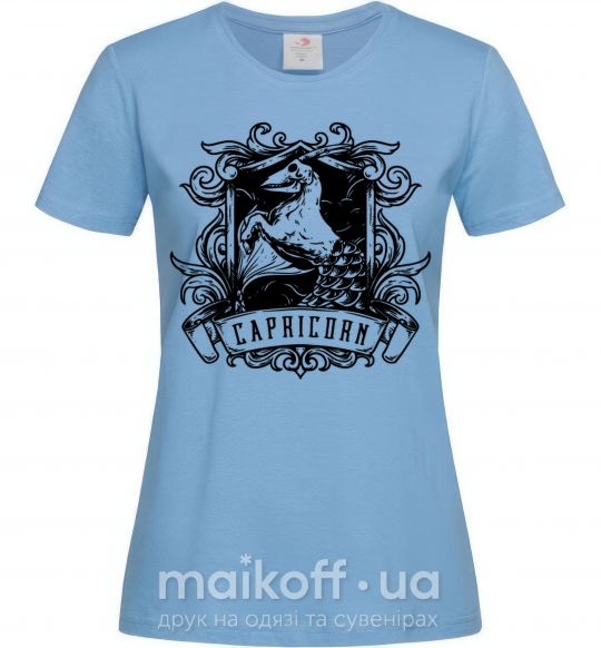 Жіноча футболка Козерог скелет Блакитний фото