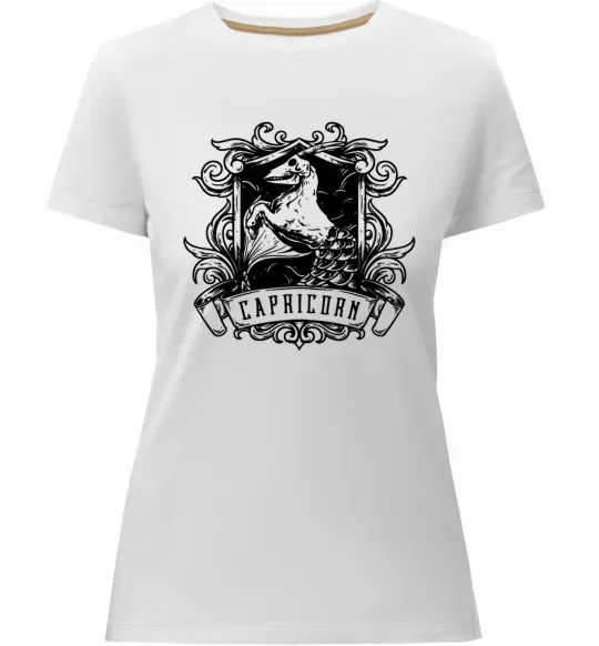 Женская премиум футболка Козеріг скелет Белый фото