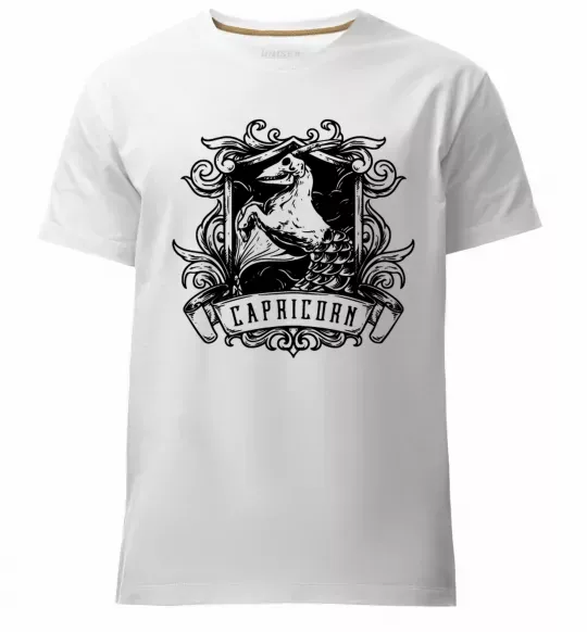 Чоловіча преміум футболка Козеріг скелет Білий фото