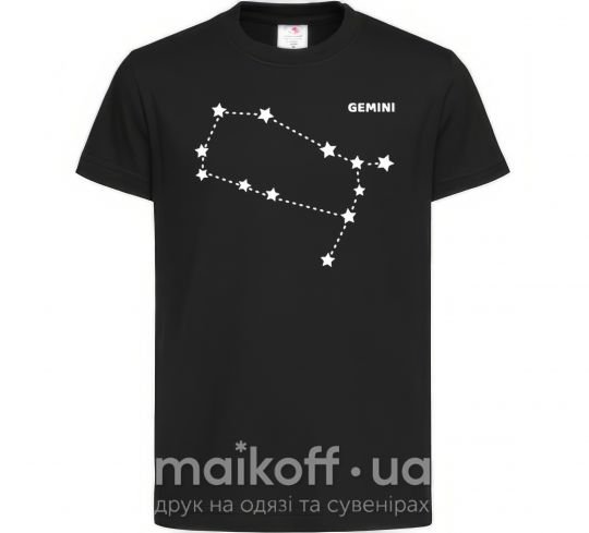 Дитяча футболка Gemini stars Чорний фото
