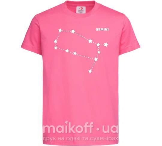 Дитяча футболка Gemini stars Яскраво-рожевий фото