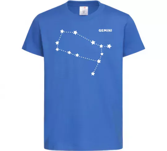 Детская футболка Gemini stars Ярко-синий фото