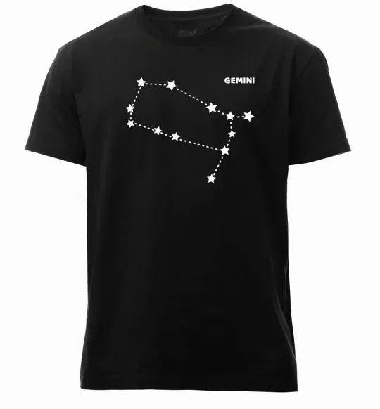 Мужская премиум футболка Gemini stars Черный фото