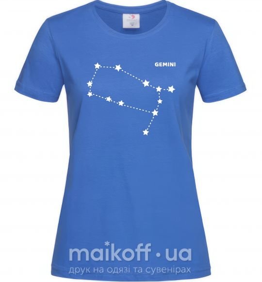 Женская футболка Gemini stars Ярко-синий фото
