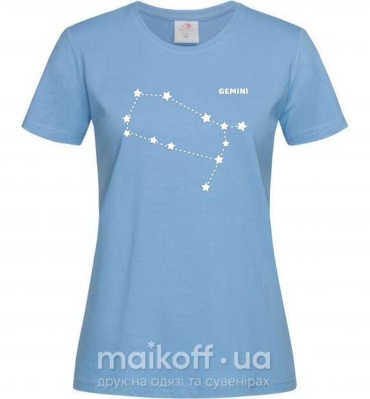 Женская футболка Gemini stars Голубой фото