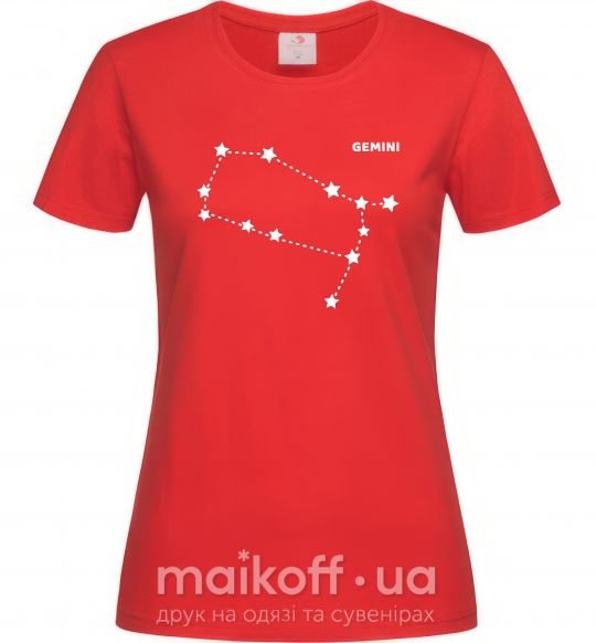 Женская футболка Gemini stars Красный фото