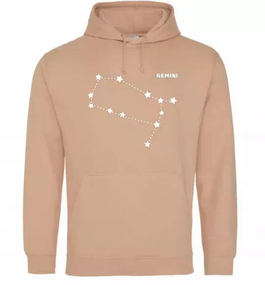 Мужская толстовка (худи) Gemini stars Песочный фото