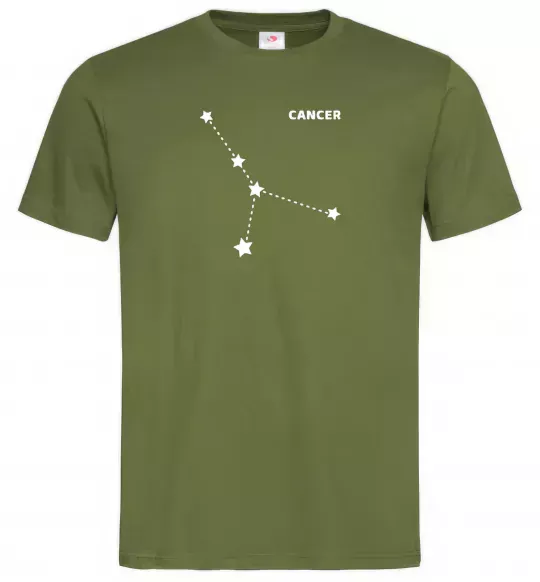 Мужская футболка Cancer stars Оливковый фото