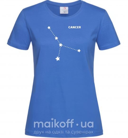 Жіноча футболка Cancer stars Яскраво-синій фото