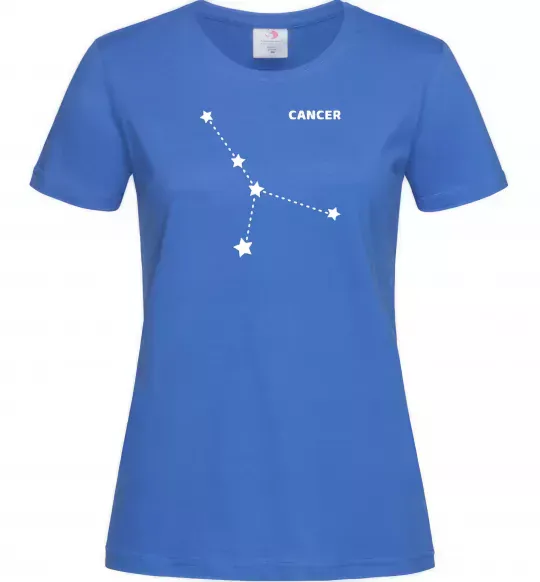 Женская футболка Cancer stars Ярко-синий фото