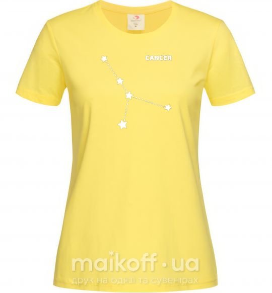 Женская футболка Cancer stars Лимонный фото