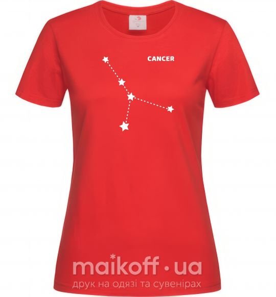 Женская футболка Cancer stars Красный фото