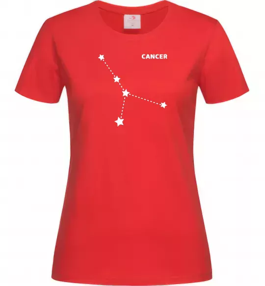 Женская футболка Cancer stars Красный фото