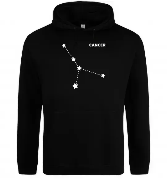Мужская толстовка (худи) Cancer stars Черный фото