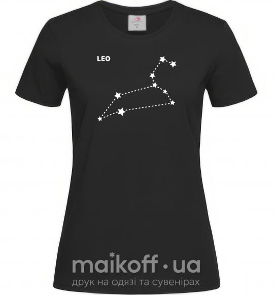 Женская футболка Leo stars Черный фото