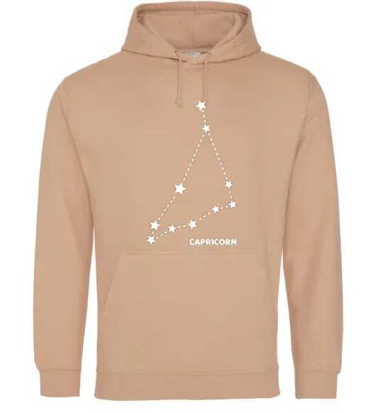 Женская толстовка (худи) Capricorn stars Песочный фото