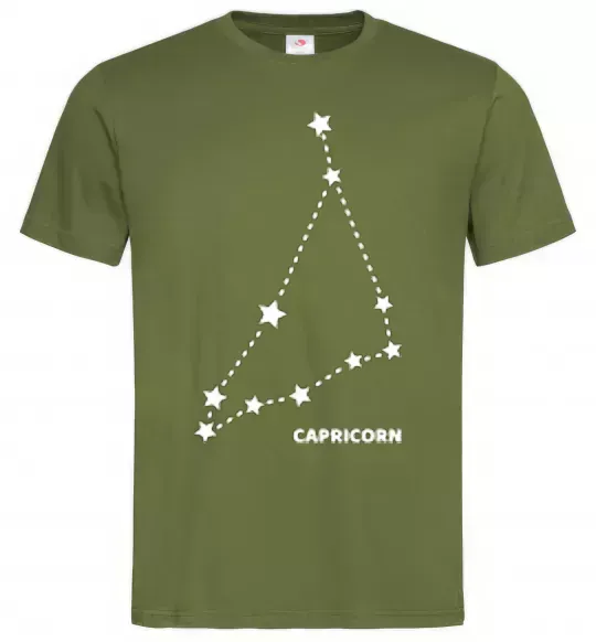 Чоловіча футболка Capricorn stars Оливковий фото