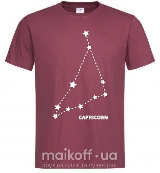 Мужская футболка Capricorn stars Бордовый фото