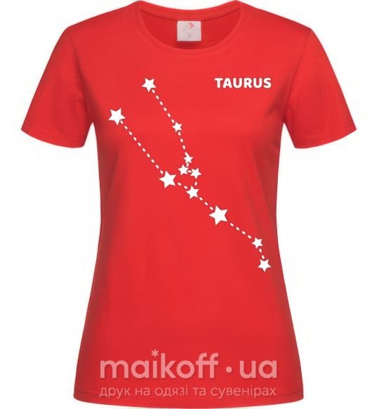 Женская футболка Taurus stars Красный фото