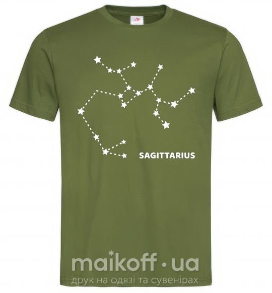 Чоловіча футболка Sagittarius stars Оливковий фото