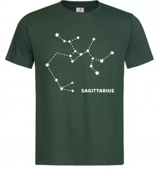 Чоловіча футболка Sagittarius stars Темно-зелений фото