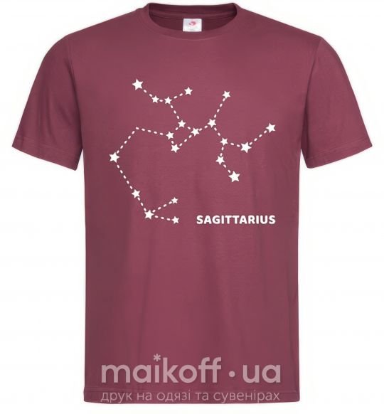 Чоловіча футболка Sagittarius stars Бордовий фото
