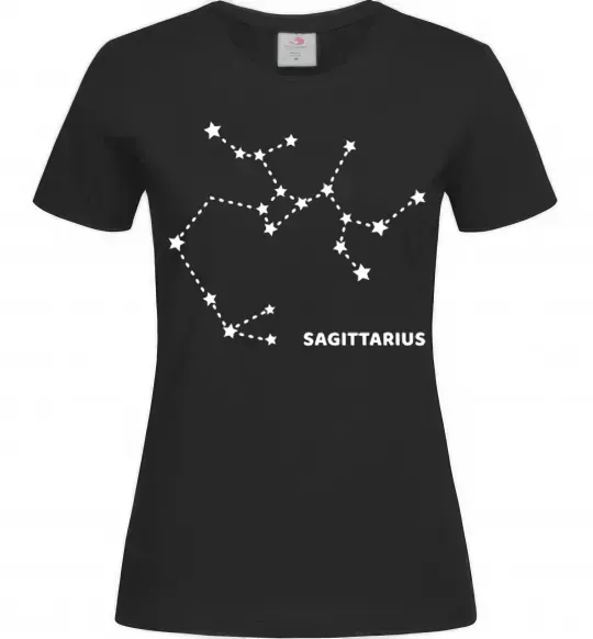Жіноча футболка Sagittarius stars Чорний фото