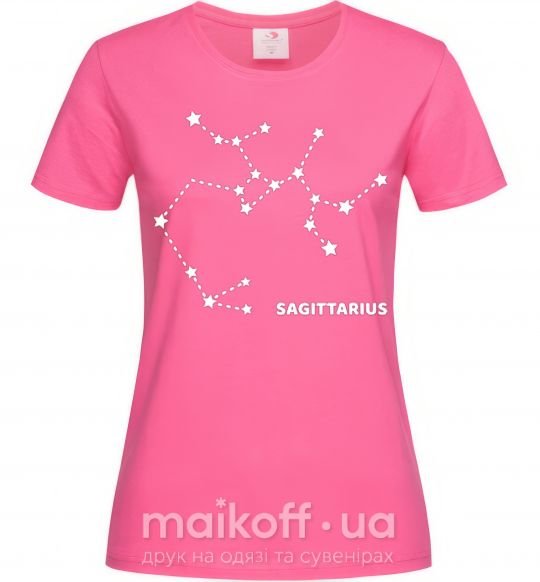 Жіноча футболка Sagittarius stars Яскраво-рожевий фото