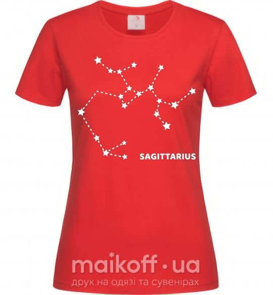 Жіноча футболка Sagittarius stars Червоний фото