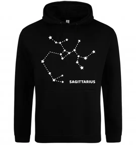 Мужская толстовка (худи) Sagittarius stars Черный фото