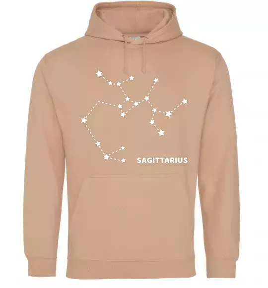 Мужская толстовка (худи) Sagittarius stars Песочный фото