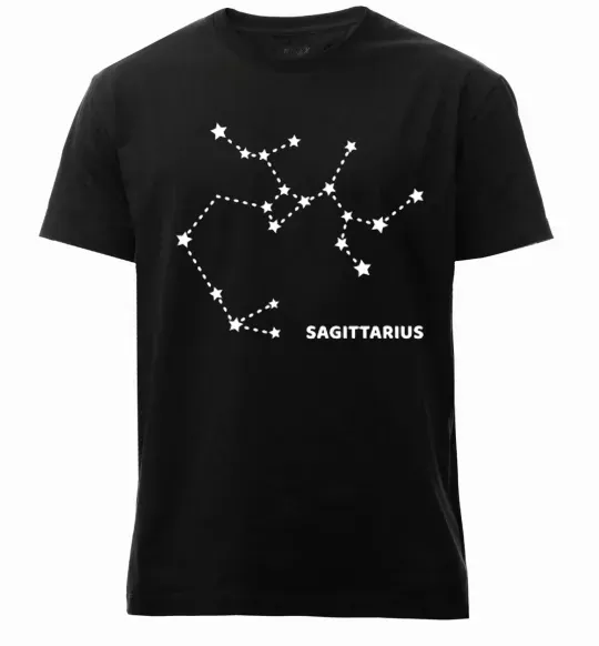 Чоловіча преміум футболка Sagittarius stars Чорний фото