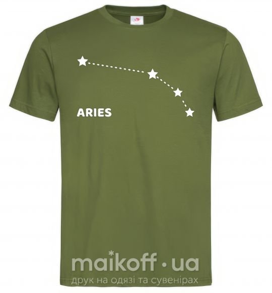 Мужская футболка Aries stars Оливковый фото