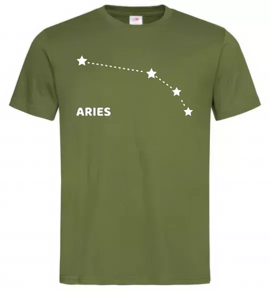 Чоловіча футболка Aries stars Оливковий фото